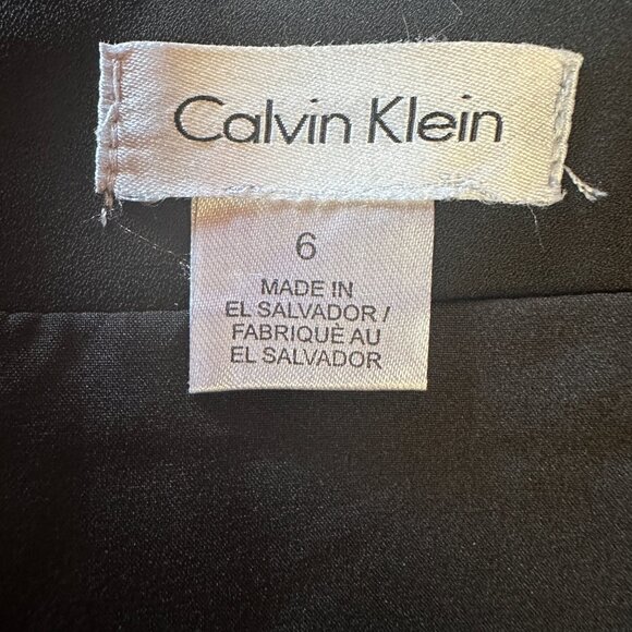 CALVIN KLEIN Asymmetrical Faux Wrap Black Skirt – Size 6 - Picture 6 of 7